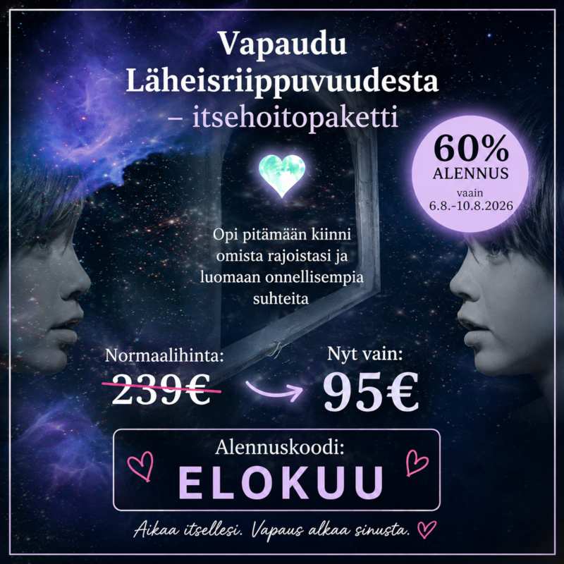 Läheisriippuvuus itsehoitopaketti - elokuun 2026 tarjous