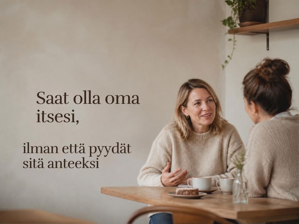 Saat olla oma itsesi ilman että pyydät sitä anteeksi
